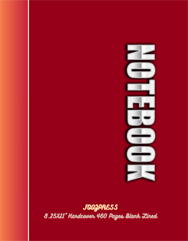 notebook 8.5x11 160 pages paperback red color